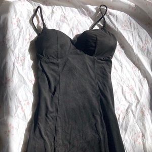 suede body con dress